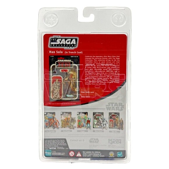 Star Wars The Saga Collection Han Solo Trench Coat Figure In Protective Display - Picture 2 of 3